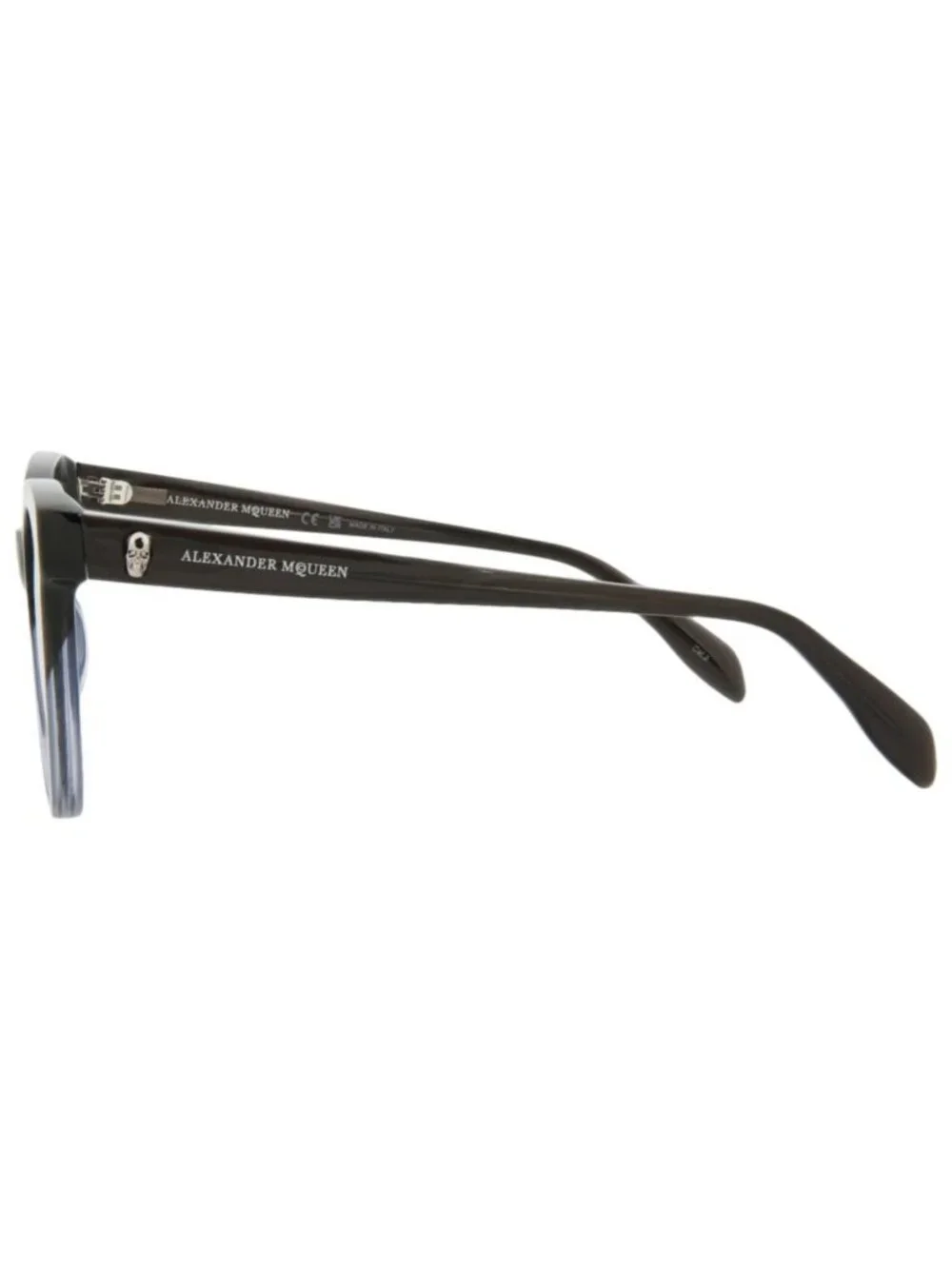 New Alexander McQueen Women's Sunglasses Cat Eye Acetate Frame Grey Grey Blue